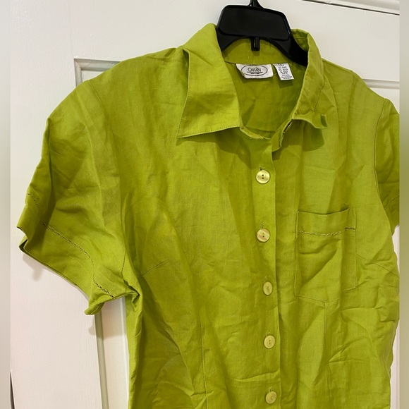 CaRan NY PLUS SIZE Green Collar Short Sleeve Dress - Picture 7 of 13